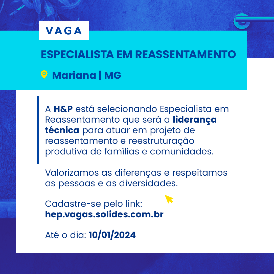 Especialista em Reassentamento (Trabalho Técnico Social)